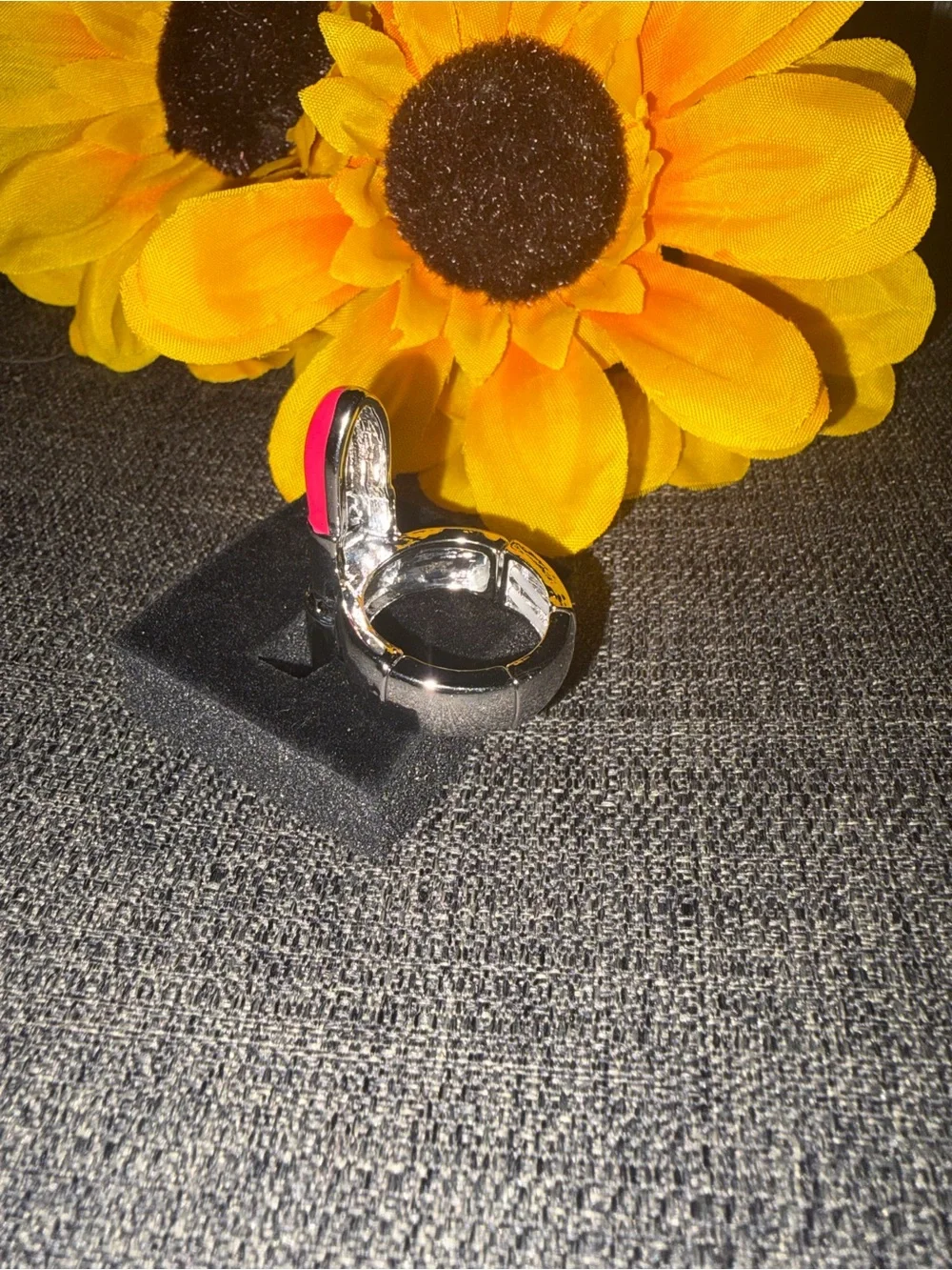 Bright Pink Lipstick Ring